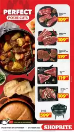 Shoprite catalogue Page 3: No. 3 potjie €599,99, Butcher's best - tenderised beef steak €119,99