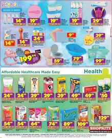 Shoprite catalogue Page 4: Basics face cloth €9,99, Musical drum rattle €14,99