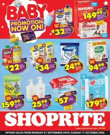 Shoprite catalogue Page 1: Baby lotion/wash €25,99, Huggies - dry comfort gold skin soft pants €149,99