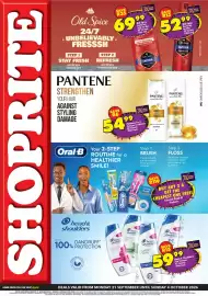 Shoprite catalogue Page 1: Old spice - deodorant stick for men €69,99, Pantene - pro-v shampoo/conditioner €54,99