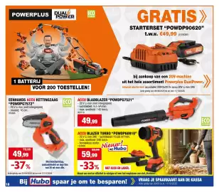 Hubo folder Pagina 18: Eenhands accu kettingzaag powdpg7572 €49,99, Accu bladblazer powdpg7521 €49,99