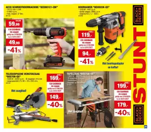 Hubo folder Pagina 21: Black+Decker boormachine €49,99, Telescopische verstekzaag bes700-qs €149,00