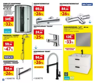 Hubo folder Pagina 32: Wastafelkraan toledo €24,99, Douchezuil cuadro €59,99