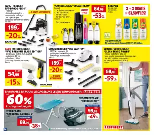 Hubo folder Pagina 34: Accu ruitenreiniger wv2 premium black edition €54,99, Vloerstoomreiniger clean tenso power €59,99