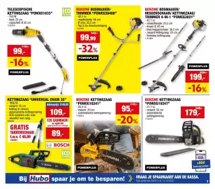 Hubo folder Pagina 7: Benzine bosmaaier/ heggenschaar/ kettingzaag/ trimmer 4-in-1 €199,00