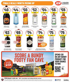 IGA Liquor catalogue Page 8: FINALS DEALS WORTH MIXING UP IGA LIQUOR $40 $44 ($50) ($52) ($54) ($56) ea 1 Litre 700mL FRIS
