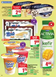 Dino gazetka tydzień 39 Strona 42: Jogurt Fantasia €2,15, Kefir jogurtowy mango Activia €4,49