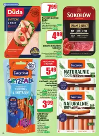 Dino gazetka tydzień 39 Strona 46: Parówki z szynki naturalne Tarczyński €5,49, Salami naturalne Sokołów €4,89
