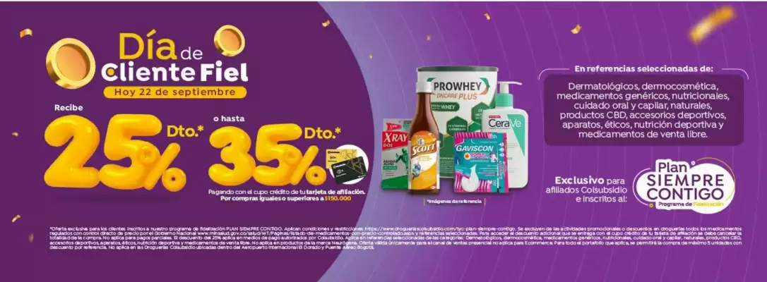 Droguerías Colsubsidio (válido hasta 22-09)