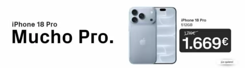 Catálogo Phone House Página 2: Iphone 18 pro 512gb €1.669,00