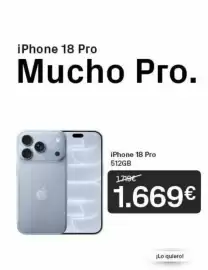 Catálogo Phone House Página 5: Iphone 18 pro 512gb €1.669,00