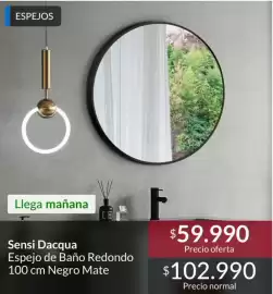 Catálogo Constructor Sodimac Página 9: Sensi dactua espejo de bao redondo 100cm cr moto mate €59.990,00