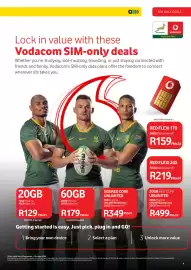 Makro catalogue Page 9: ככנס SIM ONLY DEALS SPRINGBOKS O vodacom PROUD PARTNER Lock in value with these Vodacom SIM-only