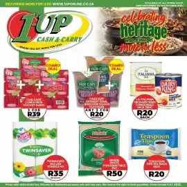 1UP catalogue Page 11: La Italiana or Dairy King Sweetened Condensed Milk €20,00, BIMRIE WHITE FRAGRANT RICE €50,00