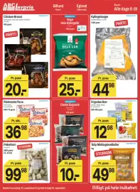 ABC Lavpris tilbudsavis uge 39 Side 6: Kyllingeburger €44,98, Ristorante Pizza €36,98