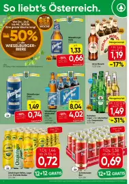 Spar Flugblatt Seite 2: Wieselburger Bier alkoholfrei €4,02, Heineken Lager oder alkoholfrei oder Desperados €1,49