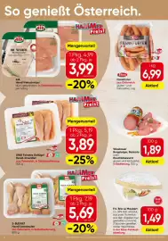 Spar Flugblatt Seite 4: S-Budget Hendl Unterkeulen €5,69, Hubers Maishendel Innenfilet €3,89