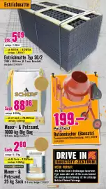 Hornbach Flugblatt Seite 11: Mauer & Putzsand, 1000 kg Big Bag €88,06, Estrichmatte Typ 50/2 €5,09