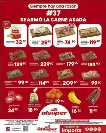 Folleto Alsuper Página 1: Milanesa de pulpa bola kg €239,90, Camaron Crudo Mediano €209,90