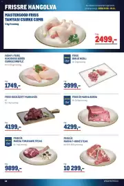 Metro akciós újság Oldal 14: MASTERGOOD FRISS TANYASI CSIRKE COMB €2.499,00, Friss kockázott marhahús €4.199,00