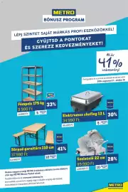 Metro akciós újság Oldal 47: Sörpad garnitúra 110 cm €37.990,00, Metro professional elektromos chafing €34.990,00