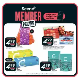 Sobeys flyer week 39 Page 2: Compliments frozen fruit €4,99, Maple leaf or schneiders bacon €4,99