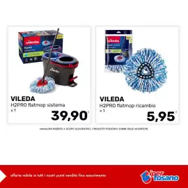 Volantino Iper Tosano settimana 39 Pagina 3: Vileda H2PRO flatmop sistema €39,90, Vileda H2PRO flatmop ricambio €5,95