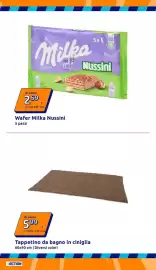 Volantino Action settimana 39 Pagina 11: Tappetino da bagno in ciniglia €5,99, Wafer Milka Nussini €2,59