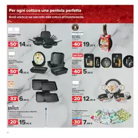Volantino Carrefour Market Pagina 26: Bis Padelle Daily Wood €19,50, Linea Black Point Borghese €14,95