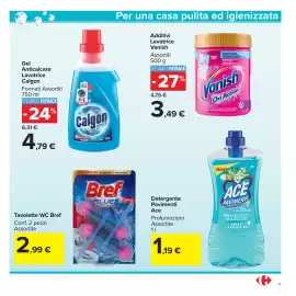 Volantino Carrefour Market Pagina 29: Tavolette WC Bref €2,99, Detergente Pavimenti Ace €1,19
