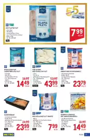 Metro Flugblatt Seite 17: MSC Seelachs Filet Paniert €7,99, Fish & More MSC Schollen Filet €43,99