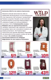 Metro Flugblatt Seite 2: Wildviertel Wild Cabanossi €13,99, Wildviertel Wildschwein Rohschinken €43,99