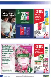 Metro Flugblatt Seite 26: Dettol Desinfektion Reinigerspray Limette & Minze €2,42, Seife Flüssig Rose & Peony €2,54