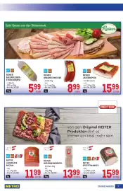Metro Flugblatt Seite 7: Reiner Jausenspeck €15,99, Reiter Rostbratwürstel €13,99
