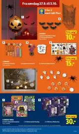 Lidl tilbudsavis uge 40 Side 21: Funko Pop Wednesday €30,00, Livarano oppustelig halloweenfigur €10,00