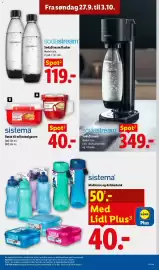 Lidl tilbudsavis uge 40 Side 25: Sistema bøtte til mikrobølgeovn €40,00, Sodastream SodaStream flasker €119,00