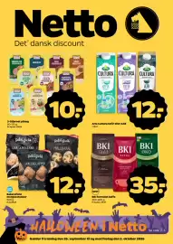 Netto tilbudsavis uge 39 Side 1: Bakersfield morgenstykker €12,00, BKI formalet kaffe €35,00
