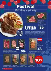 SuperBrugsen tilbudsavis uge 39 Side 12: Irma gourmet-saltet flæskesteg €45,00, Irma Iberico presa €59,00