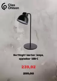 Clas Ohlson kundeavis Side 9: Clas Ohlson Northlight bærbar lampe, oppladbar USB-C €239,92