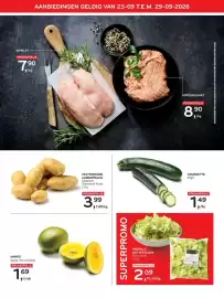 Alvo folder Pagina 3: Courgette €1,49, Vastkokende aardappelen €3,99