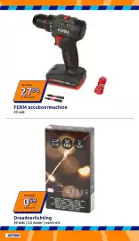 Action folder week 39 Pagina 8: Ferm accuboormachine €27,98, Draadverlichting €0,59
