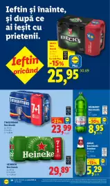 Catalog Lidl săptămâna 40 Pagină 20: Heineken Bere blondă €29,89, Timișoreana Bere blondă €23,99