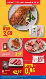 Catalog Lidl săptămâna 40 Pagină 5: Pulpa de porc cu os, feliată condimentată €2,49, Black Angus Sirloin Steak €42,99