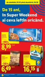Catalog Lidl săptămâna 40 Pagină 76: Milbona pizza mozzarella €8,99, Bergenbier Bere blondă €16,15