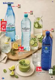 Catalog Carrefour săptămâna 39 Pagină 14: Apă domoală Bucovina €3,65, Apă minerală plată Bucovina €3,65