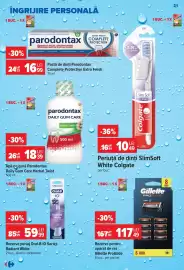 Catalog Carrefour săptămâna 39 Pagină 21: Gillette ProGlide €117,49, Parodontax apă de gură €18,39