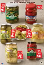 Catalog Carrefour săptămâna 39 Pagină 61: Raureni conopidă în oțet €13,49, Ardei capia copti €13,95