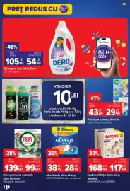 Catalog Carrefour săptămâna 39 Pagină 78: Scutece chiloțel extra care €117,94, Always absorbante ultra €28,86