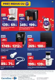 Catalog Carrefour săptămâna 39 Pagină 23: Carrefour Home cafetieră €69,99, Carrefour friteuză cu aer cald €199,49