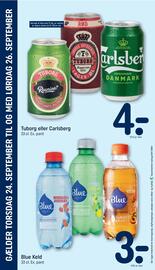 REMA 1000 tilbudsavis Side 4: Blue Keld €3,00, Tuborg eller Carlsberg €4,00